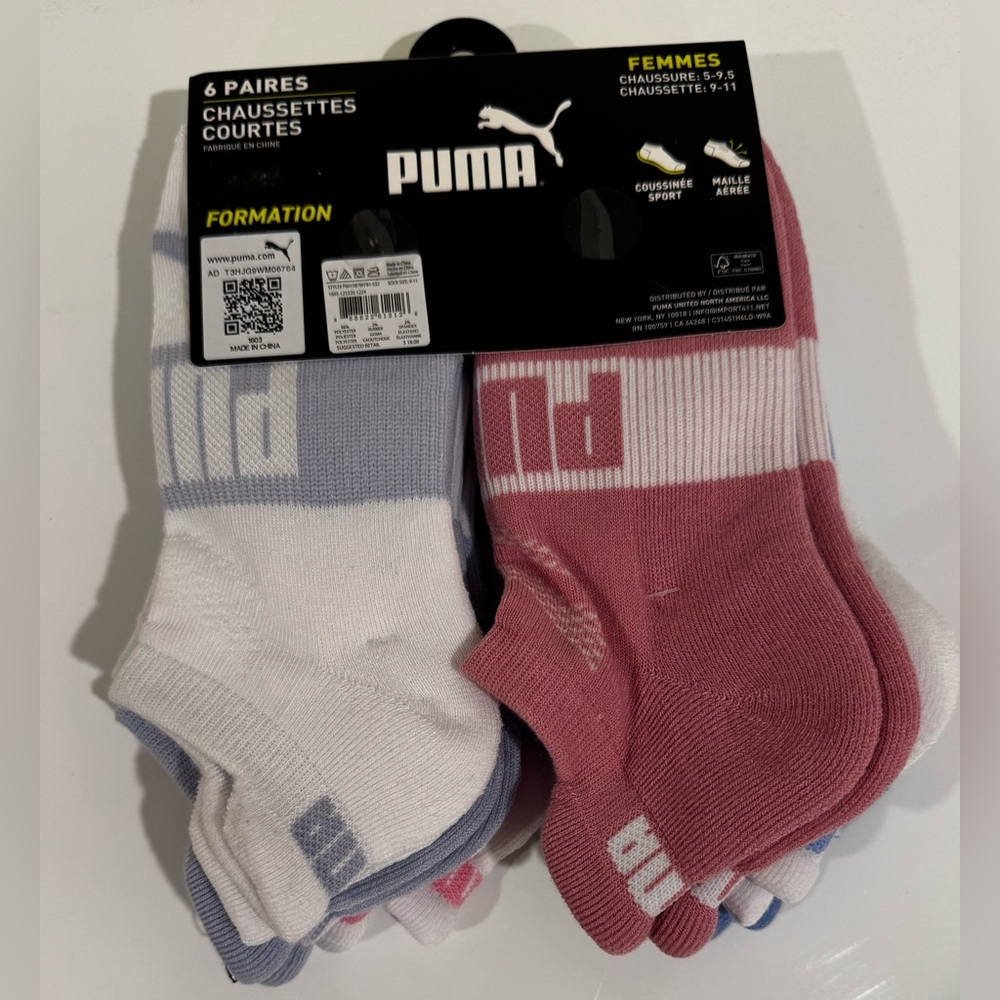 NWT Puma Women’s Low Cut Socks - Blue and White - Picture 2 of 2